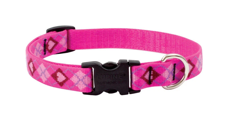 Dog Collar, Adjustable, Puppy Love, 3/4 x 13 to 22 In.