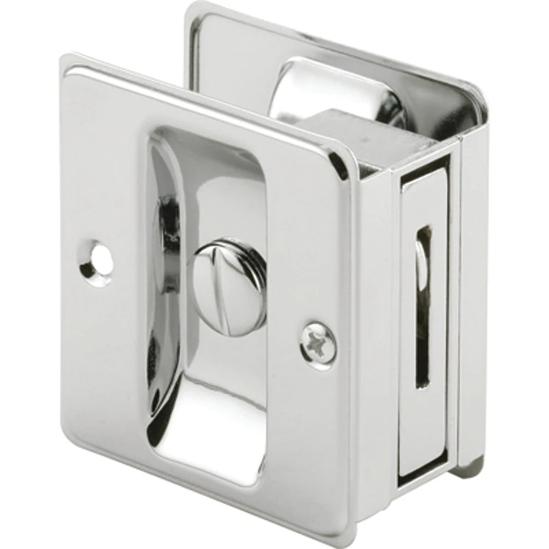 Pocket Door Lock & Pull, Polished Chrome