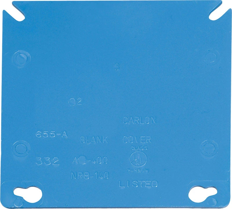 2 Gang Blank Box Cover, 4 In. Square