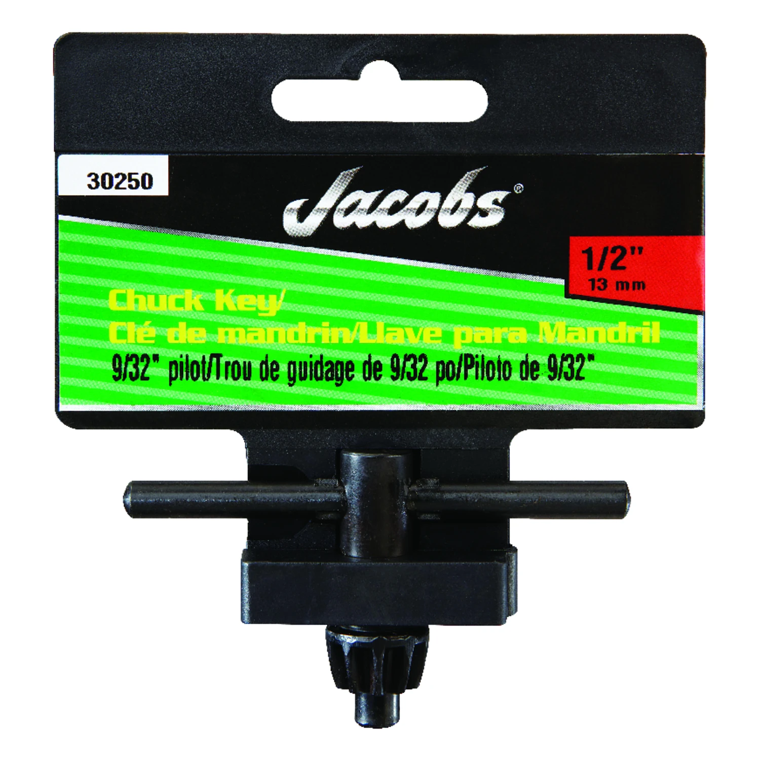 Chuck Key, 9/32 In. Pilot Shank, 1/2 In.
