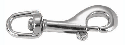 Die Cast Zinc with Nickel Finish Swivel Round Eye Bolt Snap, 5/8 In.