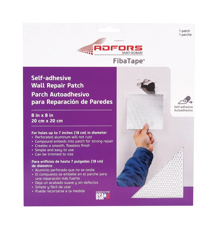 FibaTape Wall & Ceiling Repair Patch, Perforated Aluminum, 8 x 8-In.