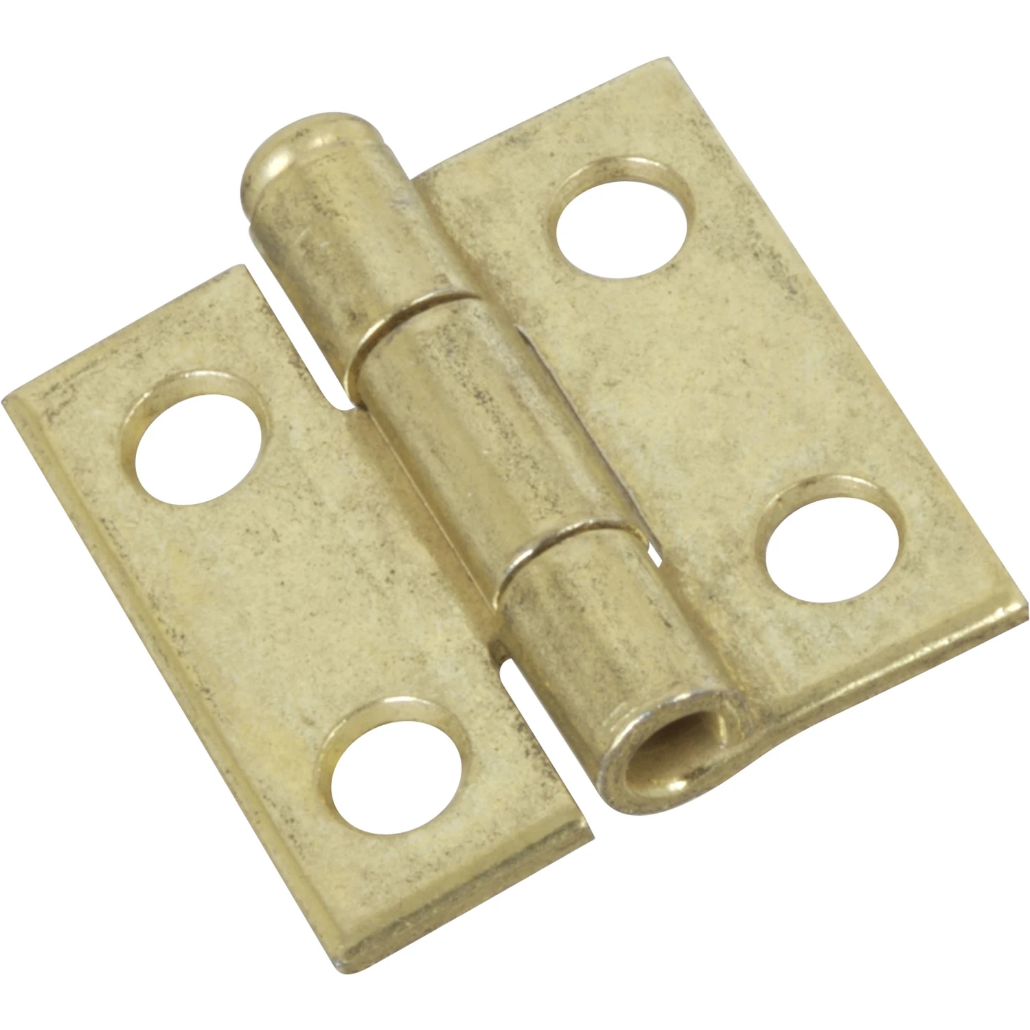 2-Pk., 1 x 1 In. Narrow Hinges, Light-Duty, Dull Brass