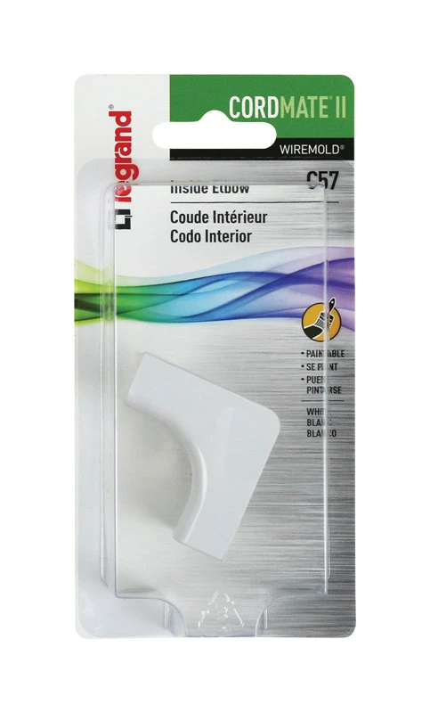 Cordmate II White Inside Elbow Cord Cover