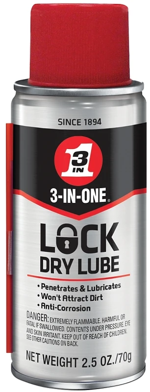 Lock Lubricant, Clear, 2-1/2 oz. Aerosol