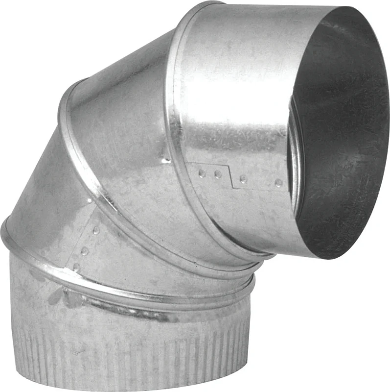 HVAC Furnace Elbow, 90 Degree, 28 Gauge, 6 In. Adjustable