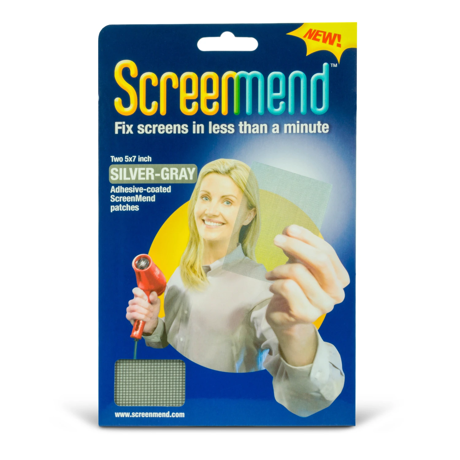 Screenmend Screen Repair Patch, Silver, 5 x 7 In., 2-Pk.