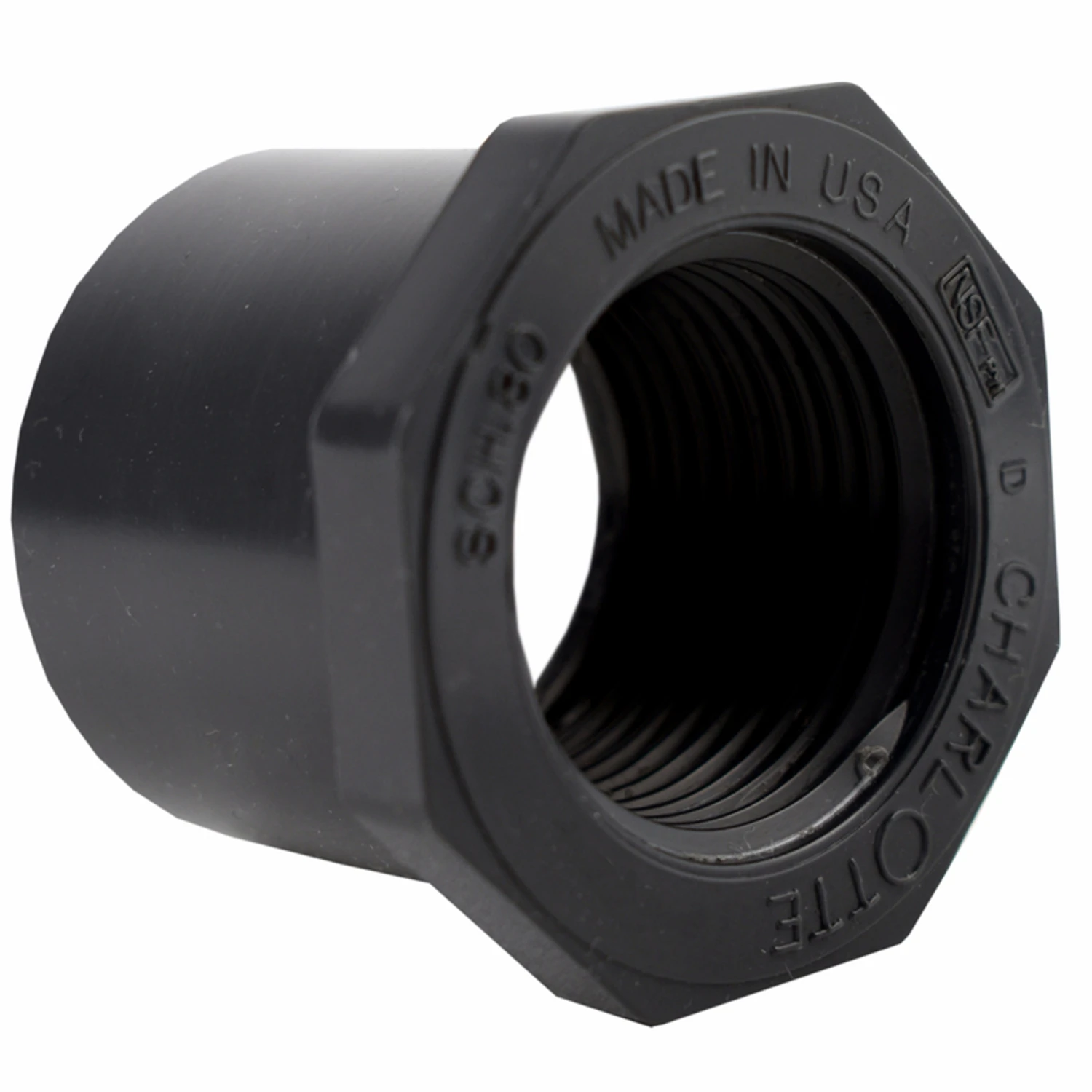 Schedule 80 PVC Spigot x FPT Reducer Bushing (Flush Style), 1 x 3/4 In.