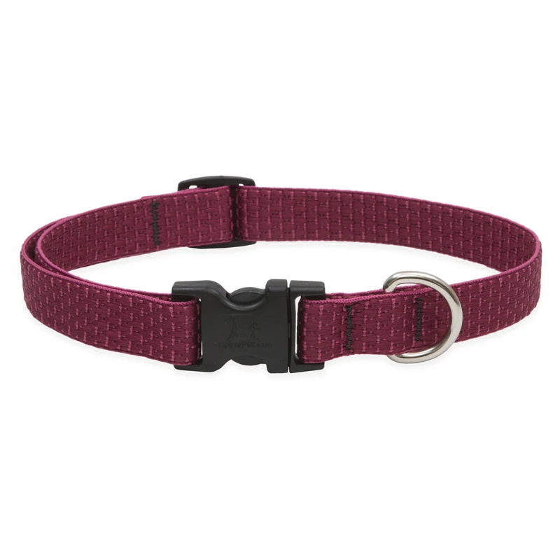 Eco Dog Collar, Adjustable, Berry, 3/4 x 9 to 14-In.