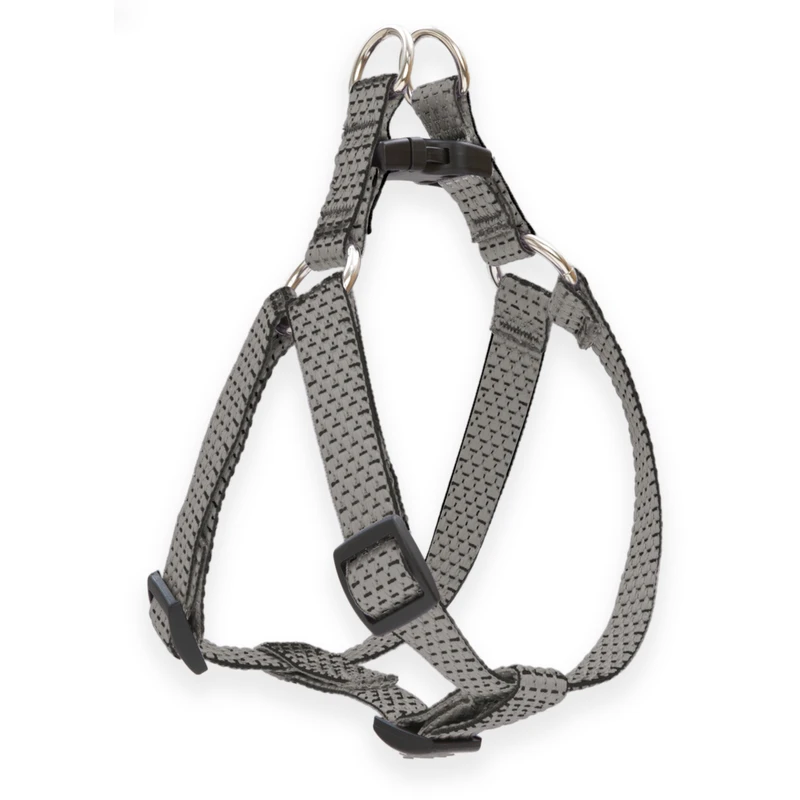 Eco Dog Harness &6-Ft.Leash, Granite, 3/4 x 15 to 21-In.