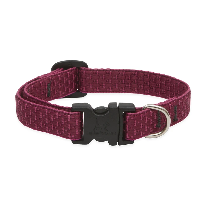 Eco Dog Collar, Adjustable, Berry, 1/2 x 10 to 16-In.