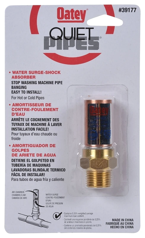 Quiet Pipes Shock Absorber, 1/2 In. MIP