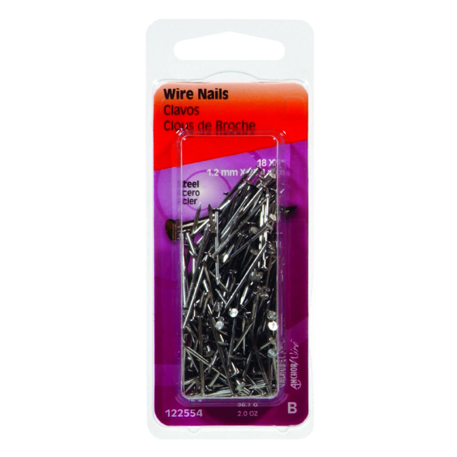 Wire Nails, Bright, 1-In. x 18, 2-oz.