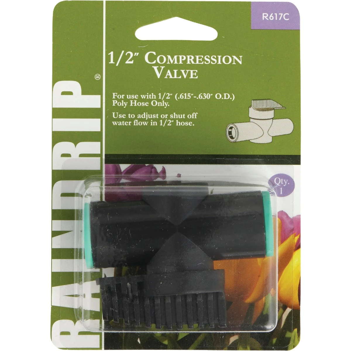 Compression Inline Valve, Plastic, 1/2-In.