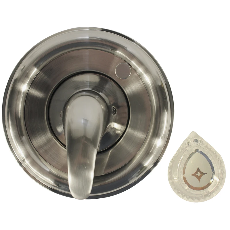 Tub & Shower Trim Kit, For Moen Faucets, Brushed Nickel With Acrylic & Metal Handles