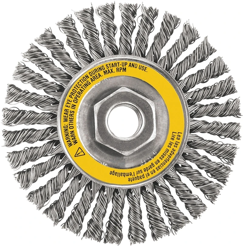 Stainless Stringer Wire Wheel, 4 x 5/8 In.-11