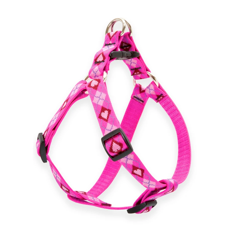 Step-In Dog Harness, Non-Restrictive, Puppy Love, 3/4 x 20 to 30-In.