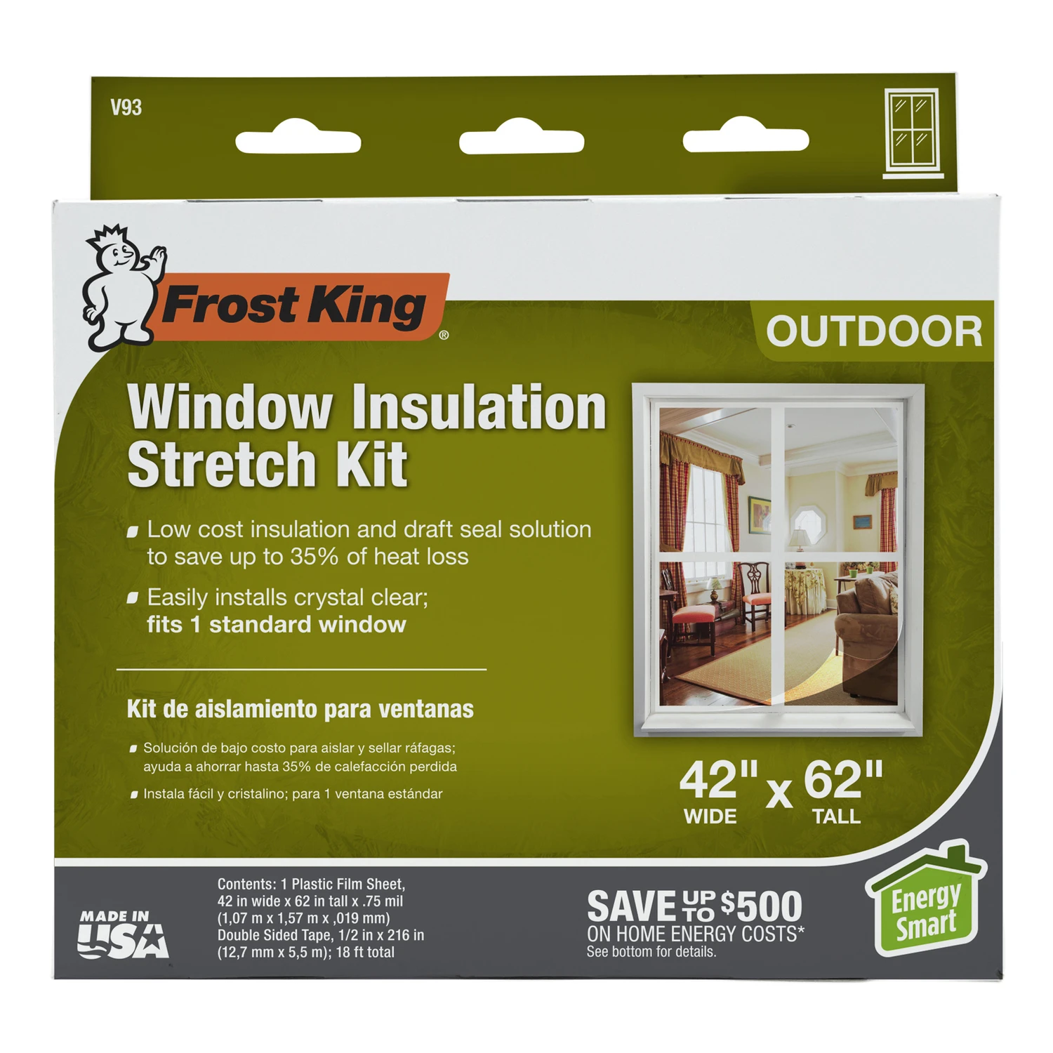 Outdoor Window Film Insulation Kit, 42 x 62 In.