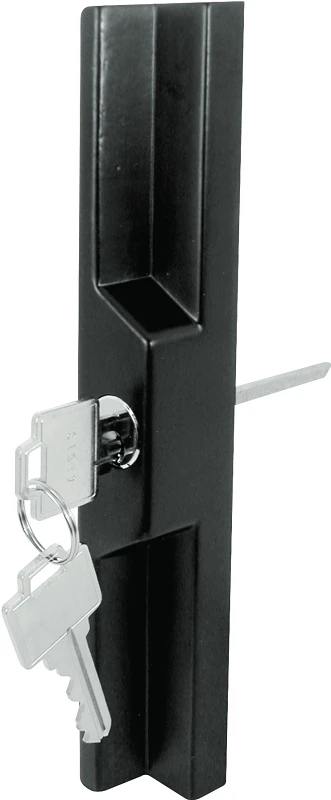 Sliding Door Outside Pull, Keyed, Adams Rite and W and F Locks, Black Diecast