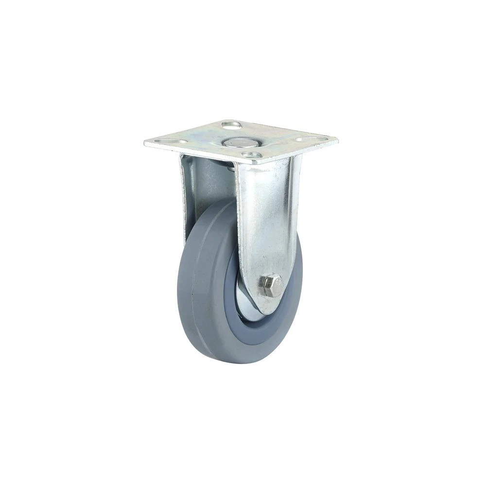 TPR Rigid Caster, Gray, 3 In.