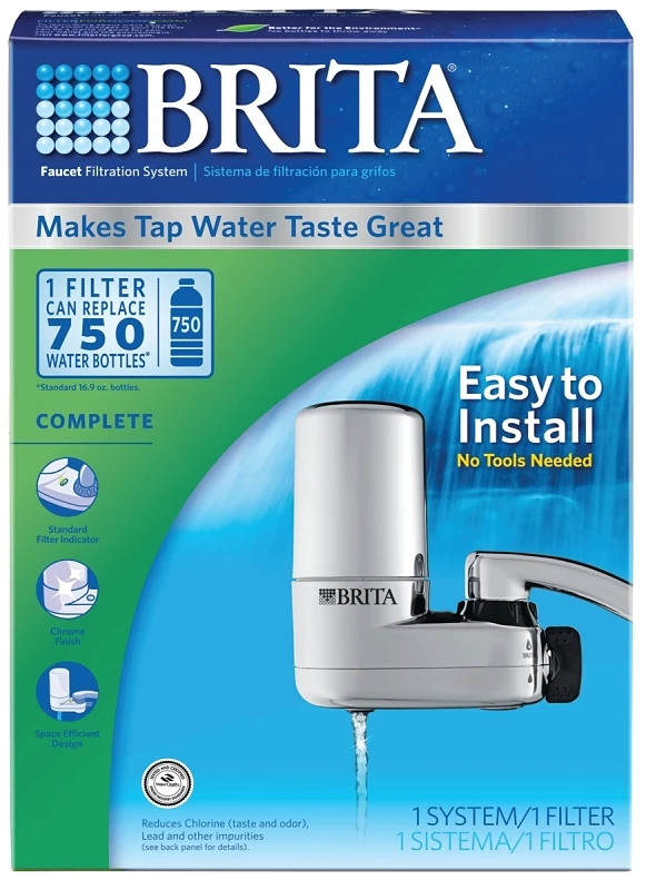 Faucet-Mount Water Filtration System, Chrome