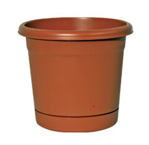 Riverland Planter With Saucer,Terra Cotta Resin, 12 In.