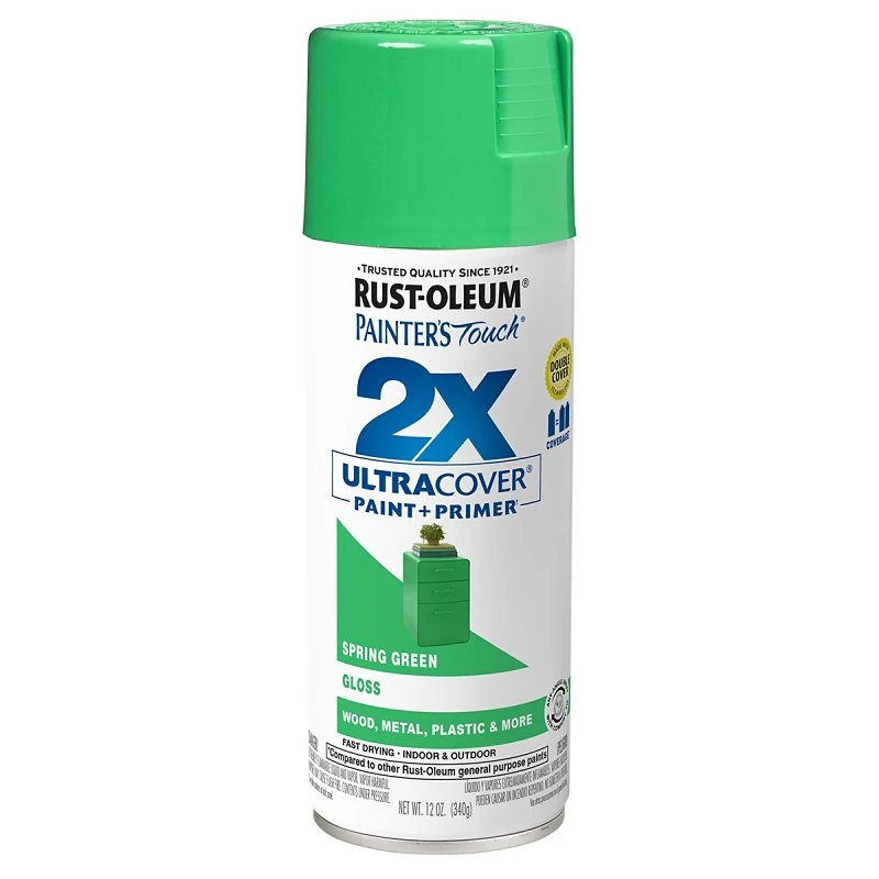 Painter's Touch 2X Spray Paint, Gloss Spring Green, 12-oz.