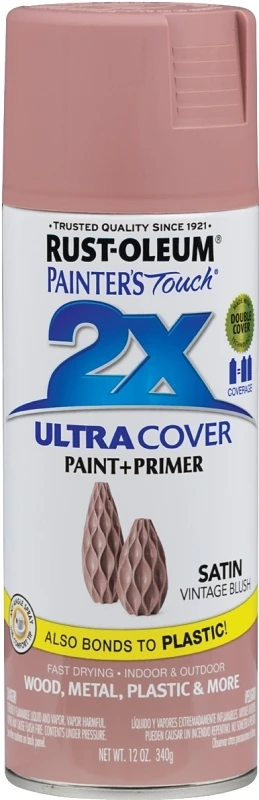 Painter's Touch 2X Spray Paint, Satin Vintage Blush, 12 oz.