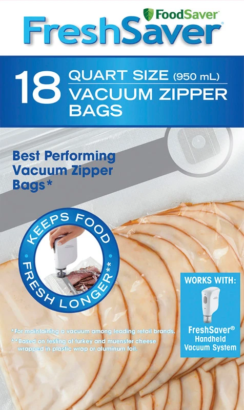 Vacuum Seal Zipper Bags, Qt., 18-Ct.