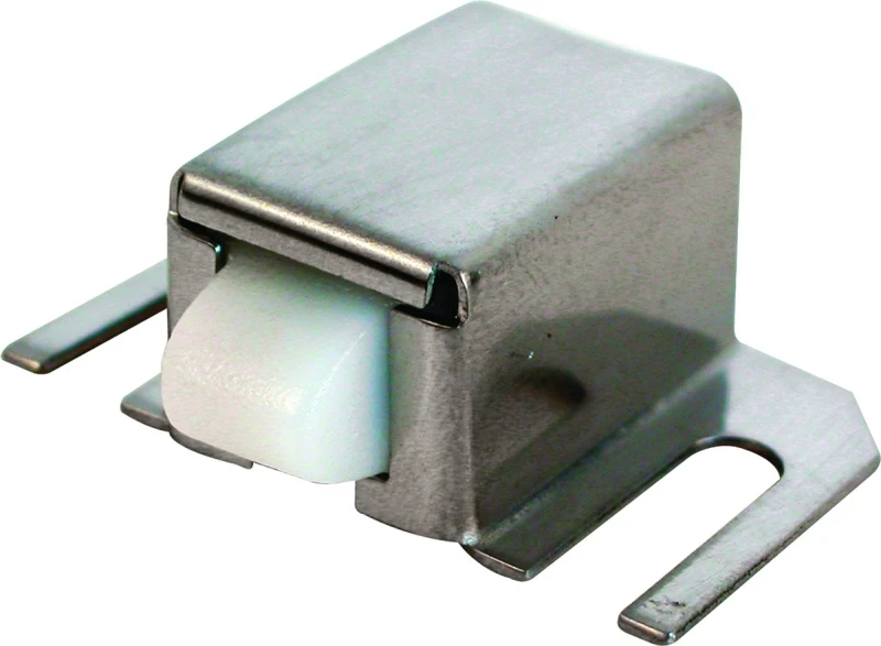 Shower Door Catch, Stainless Steel with Plastic Tip, 1/2 x 1-5/16 In.