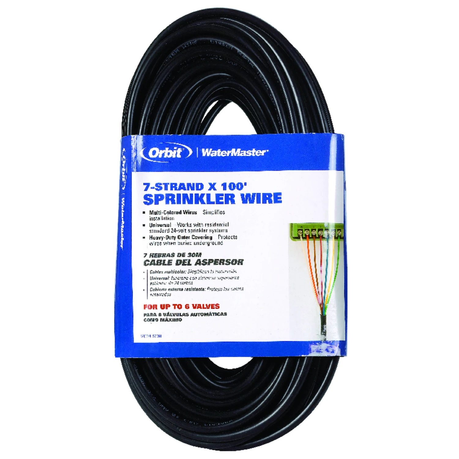 Underground Sprinkler Valve Control Wire, 7 Conductor x 100 Ft.