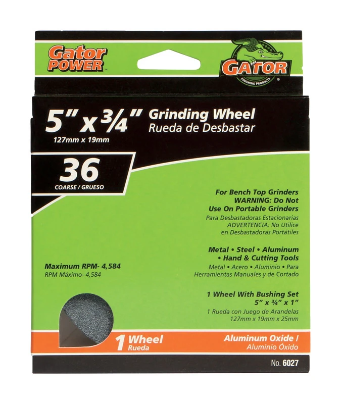 Coarse Grinding Wheel, 5 x .75 x 1-In.