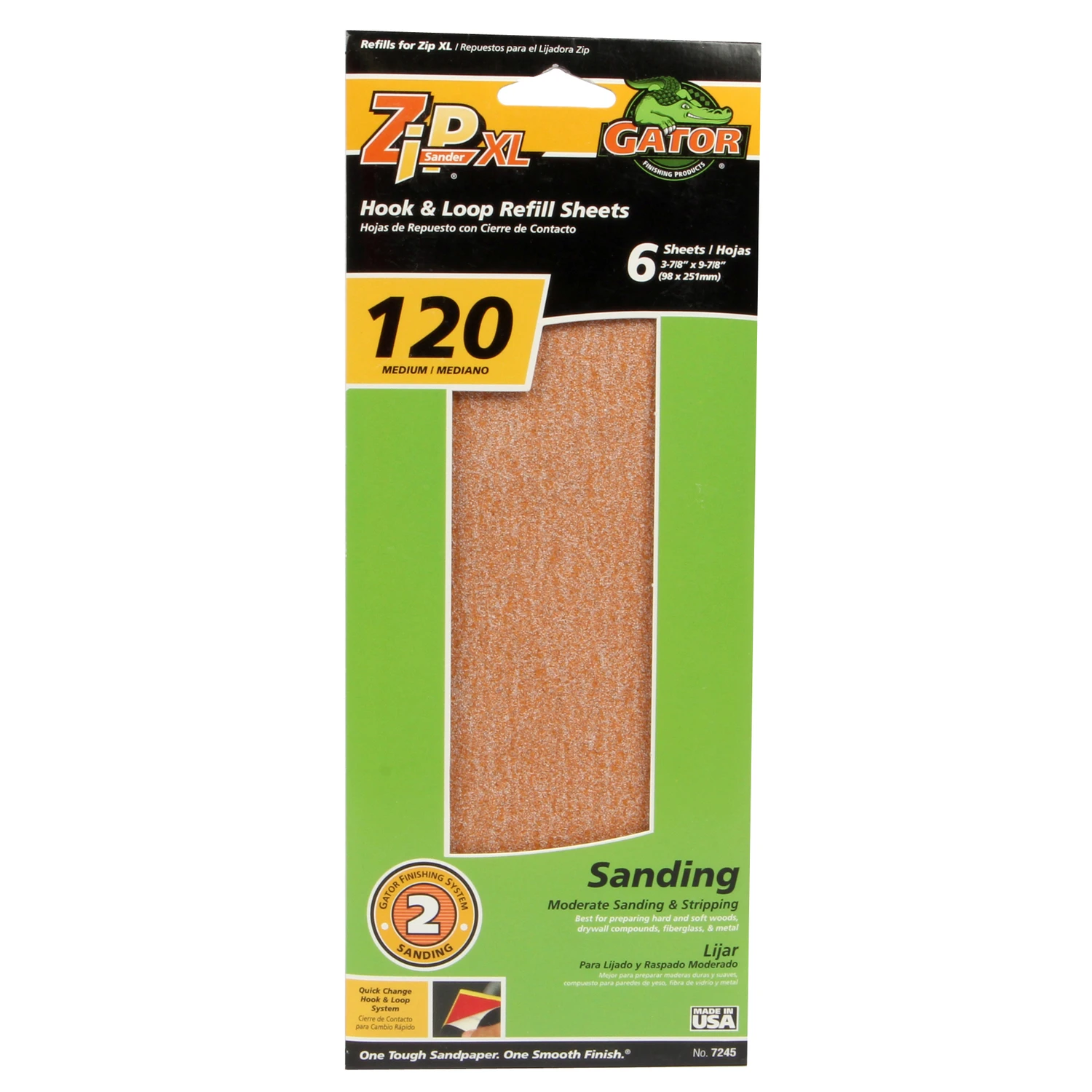 Zip XL Sanding Refill Sheets, 120-Grit, 6-Pk.