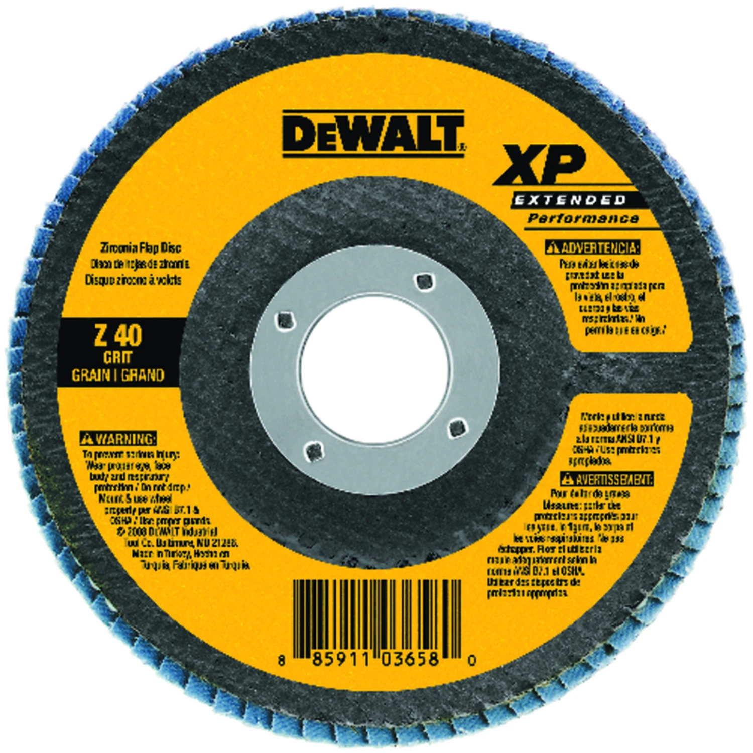 Flap Disc, 40-Grit, 7/8 x 4-1/2 In.