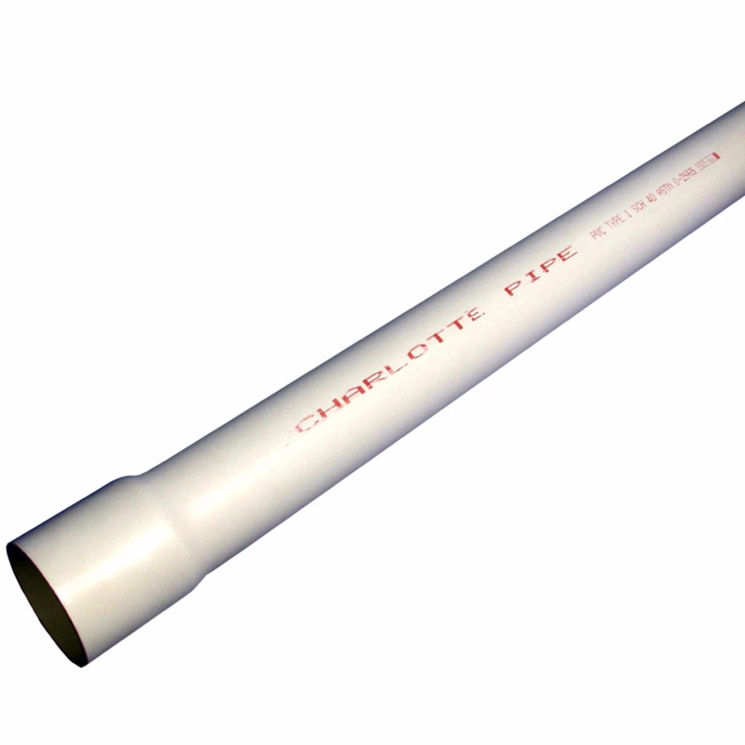 Schedule 40 DWV PVC Pressure Pipe, Bell End, 330 PSI, 1-1/2 In. x 20 Ft.