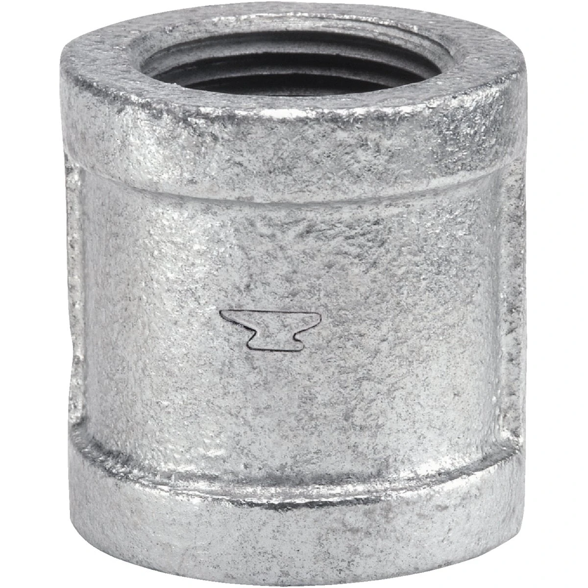 Galvanized Malleable Pipe Coupling, Right Hand, 1/2 In.