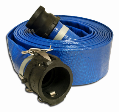 PVC Discharge Hose, Coupled Poly C x E, 2-Ft. x 50-Ft.