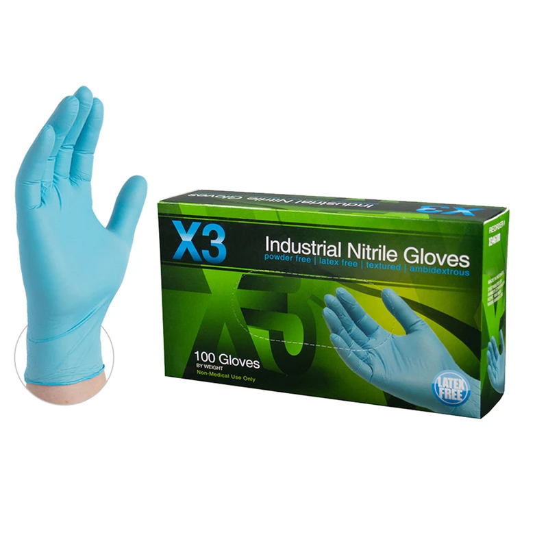 Industrial Nitrile Gloves, Powder-Free, Light Duty, Blue, Small, 100-Ct.