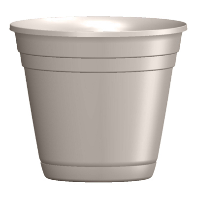 Riverland Planter With Saucer, Taupe Resin, 6 In.