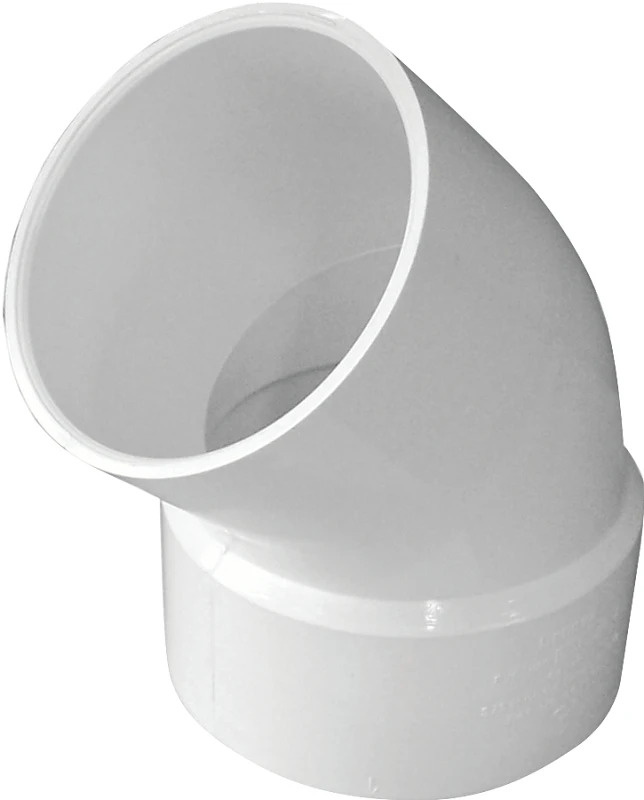 PVC Pipe Sewer & Drain 45-Degree Street Elbow, 4 In.