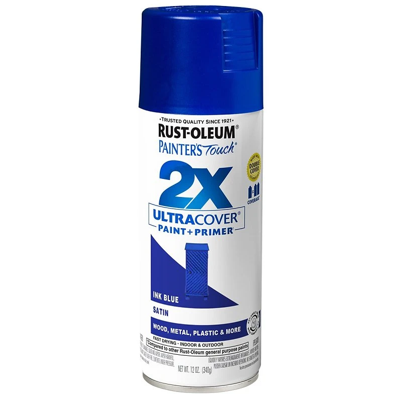 Painter's Touch 2X Spray Paint, Satin Ink Blue, 12-oz.