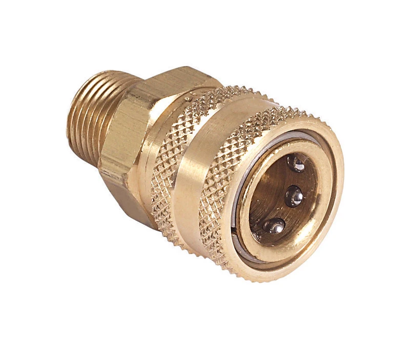Pressure Washer Quick Connect Socket, Brass, 3/8 MNPT x 3/8 In.