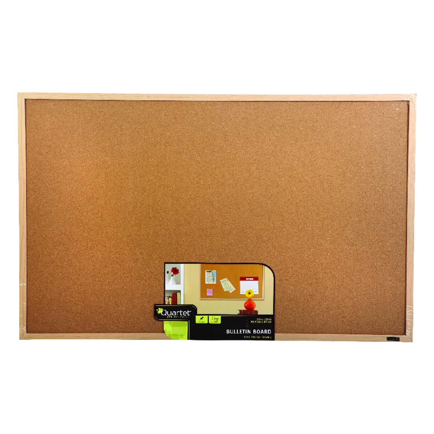 Cork Bulletin Board with Oak Frame, 23 x 35 In.