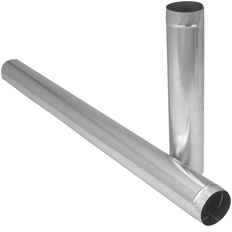 Galvanized Furnace Pipe, 28 Gauge Galvanized, 6 x 24 In.