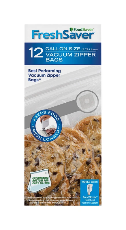 Vacuum Seal Zipper Bags, Gallon, 12-Ct.