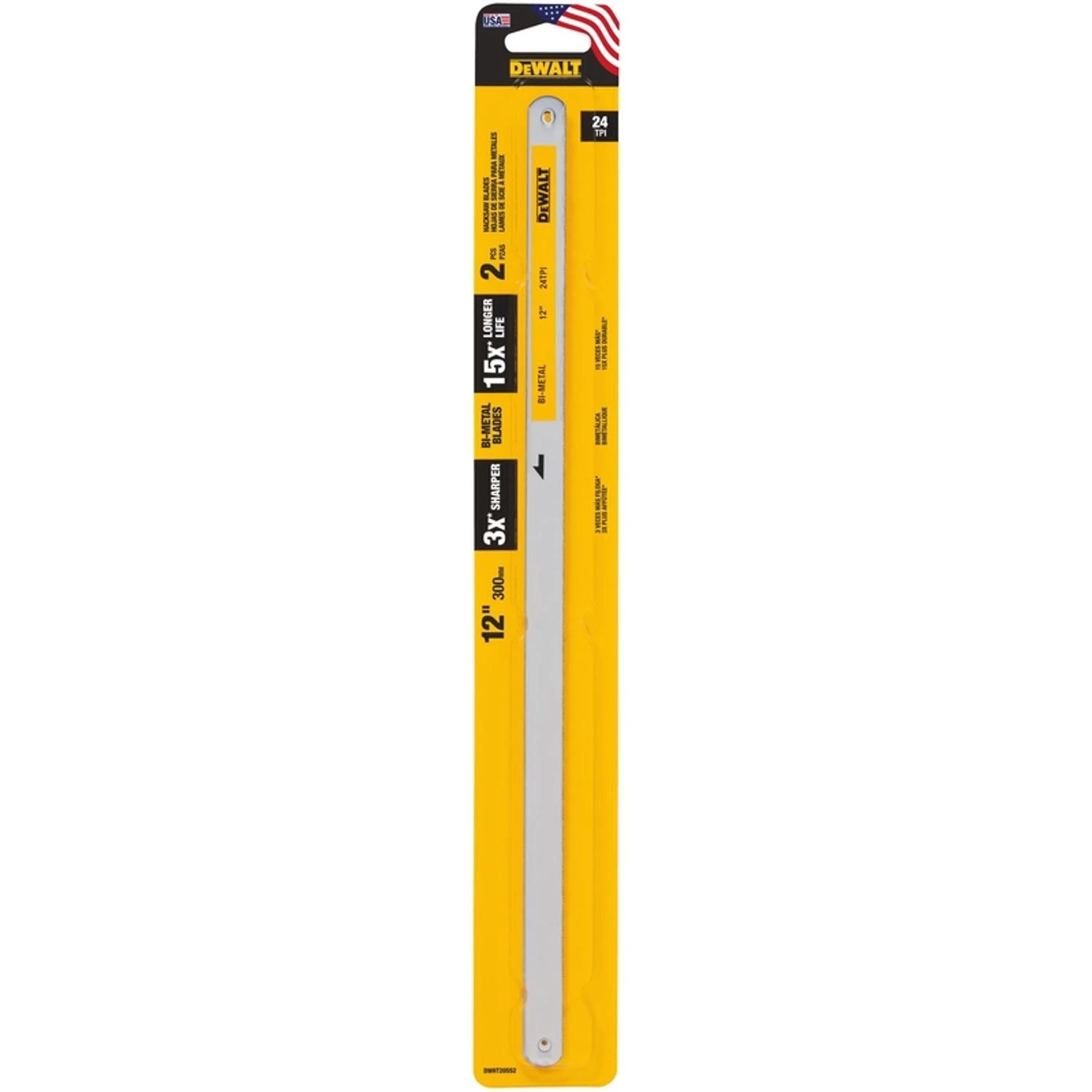 Hack Saw Blades, 12 In. x 24 TPI, 2-Pk.