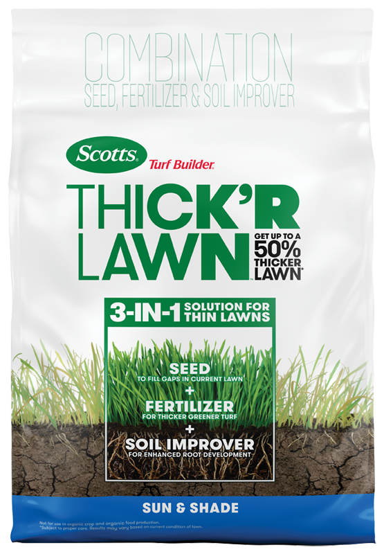 Turf Builder Thick'R Lawn Sun & Shade, 40 Lbs., Covers 4,000 Sq. Ft.