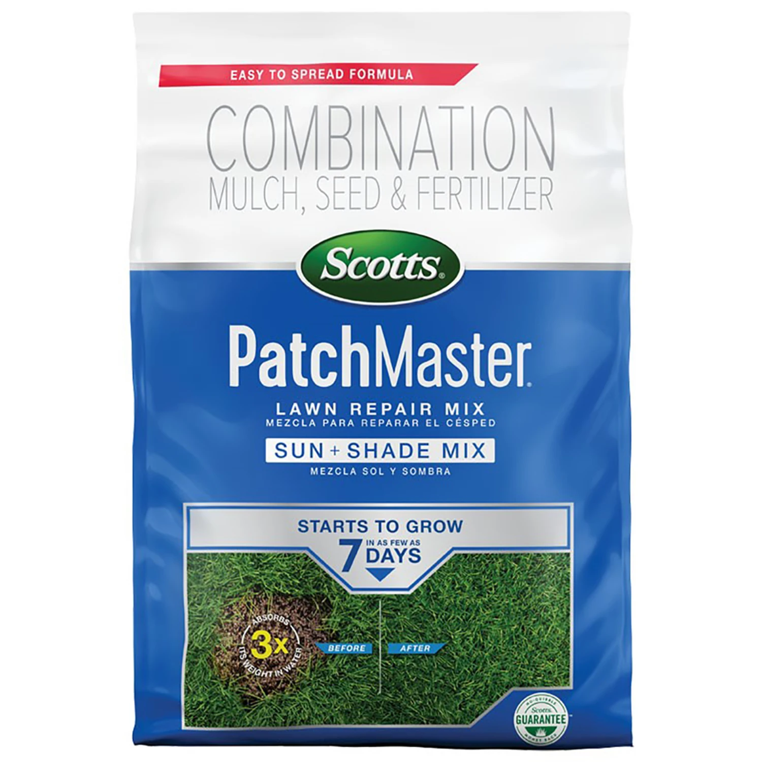PatchMaster Lawn Repair Mix Sun and Shade Mix, 4.75 Lbs., Covers 70 Sq. Ft.