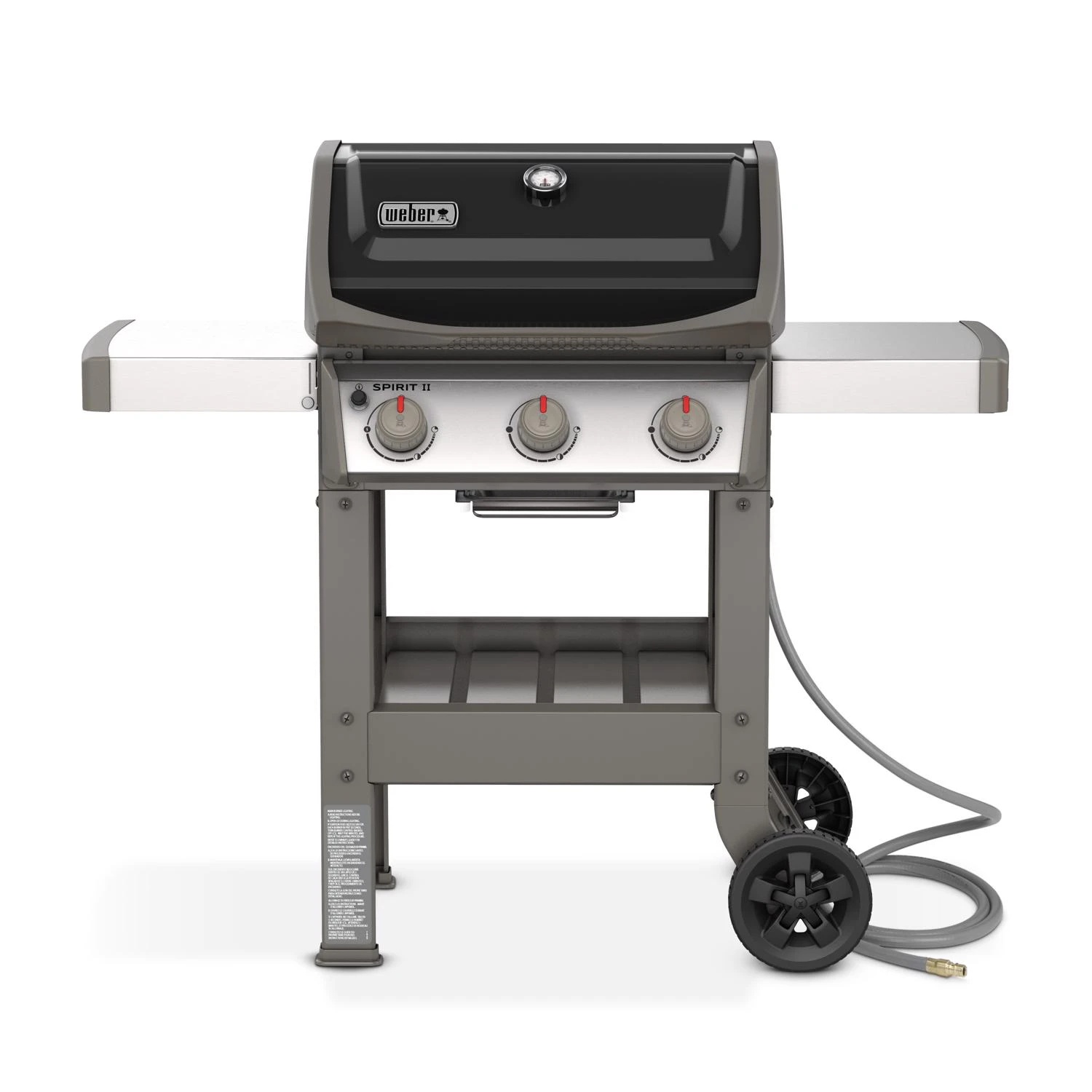 Spirit II E-310 3-Burner Natural Gas Grill, 30,000 BTU, Black