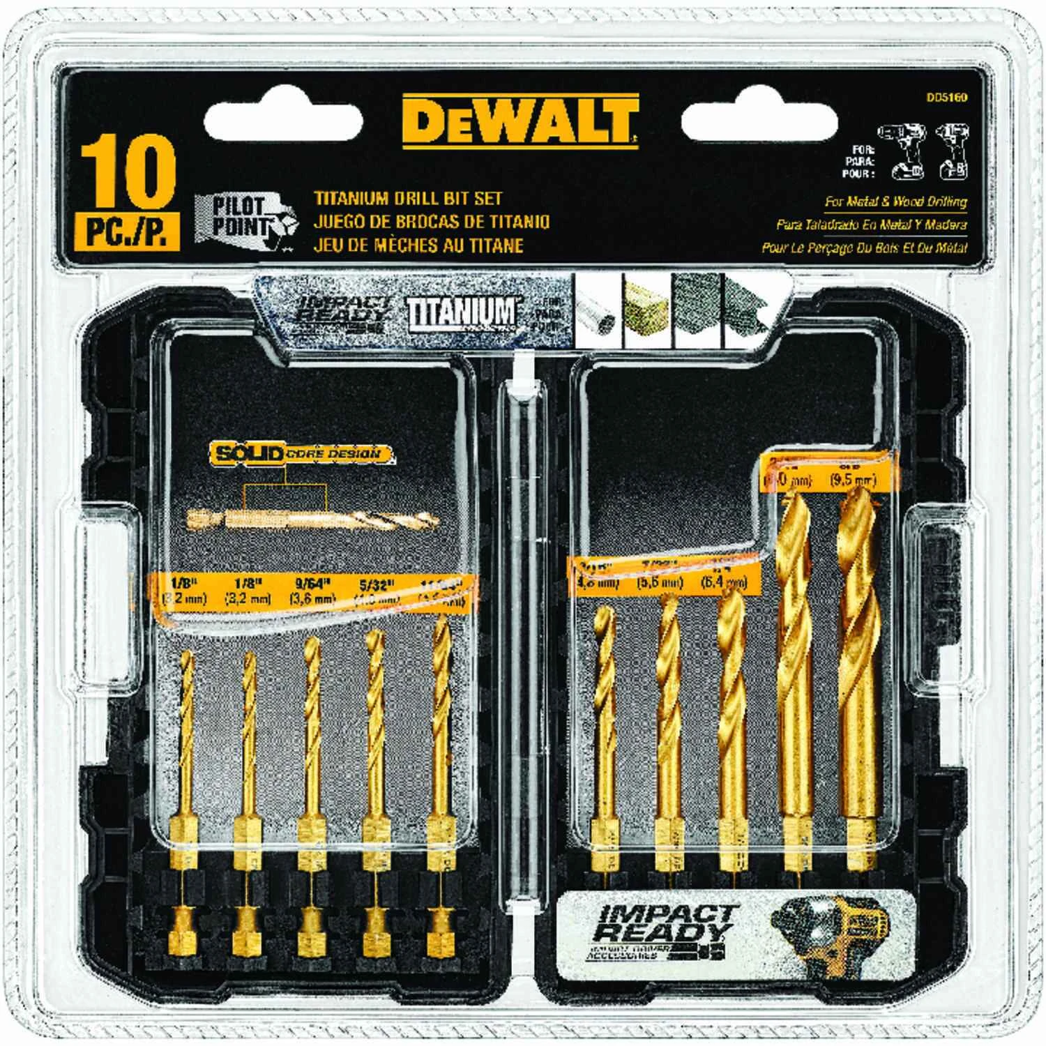 10-Pc. Titanium Impact Drill Bit Set